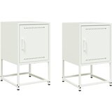 Maison Chic Dvo delni komplet Nočne omarice - Nočne mize bela 36x39x60,5 cm jeklo, (21686910) Cene