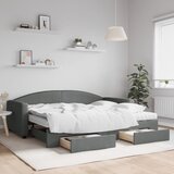  Dnevni krevet na razvlačenje tamnosivi 90 x 200 cm od tkanine | shoptok.hr