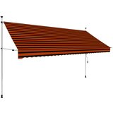 vidaXL Ročno zložljiva tenda 350 cm oranžna in rjava Cene