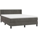  Box spring postelja z vzmetnico temno siva 140x200 cm žamet, (20725769) | Shoptok.si