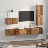  Set TV komoda s ladicama s policom Zidne Ostalo s pohranom 4 pcs Staro drvo 30.5 x 30 x 110 cm | shoptok.hr