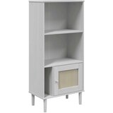 vidaXL Knjižna omara SENJA bela 60x35x130 cm trdna borovina | Shoptok.si