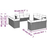 vidaXL 12-dijelni set vrtnih sofa poliratan s jastucima svijetlosivi | shoptok.hr