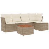  6-dijelni set vrtnih sofa s jastucima bež od poliratana | shoptok.hr