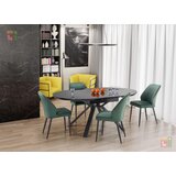 Halmar Blagovaonski stol na razvlačenje Vertigo - crni mramor / crna | shoptok.hr