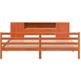  Krevet s regalom za knjige bez madraca 200x200 cm od borovine | shoptok.hr