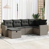 Maison Chic Seti vrtnega pohištva - Vrtna garnitura - Vrtni pohištvo set 6-delna z blazinami siv poli ratan, (21806177) | Shoptok.si