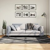 vidaXL Košata preproga moderna črna in krem 140x200 cm Cene