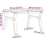  Noge za stolić za kavu s Y-oblikom 70x60x43 cm čelik | shoptok.hr