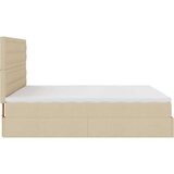 vidaXL Otomanski posteljni okvir z vzmetnico krem 160x200 cm blago, (21653453) | Shoptok.si