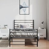  Metalni okvir kreveta uzglavlje i podnožje crni 100x190 cm | Eponuda.com