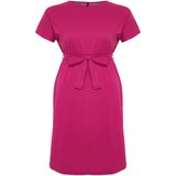Trendyol Curve Fuchsia Belted Crew Neck Knitted Dress | Shoptok.si