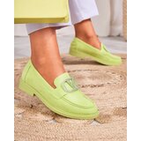 Resti Women's lime green moccasins with ornament Fogras | Shoptok.si