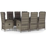  9-dijelni vrtni blagovaonski set crno-sivi od poliratana | shoptok.hr