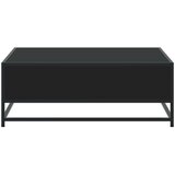 vidaXL Klubska mizica črna 80x80x30 cm inženirski les in kovina | Shoptok.si