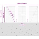 vidaXL Šesterokotna ograja Siva 1,4x50 m Jeklo, Ograjni stebri z osnovnimi ploščami 13 kos Ø32mm 78,5cm Galvanizirano jeklo | Shoptok.si