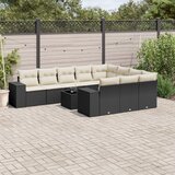  11-dijelni set vrtnih sofa od poliratana s jastucima crni | shoptok.hr
