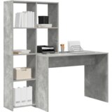 vidaXL Stol s policom Beton siva 138.5 x 55 x 143 cm Konstruirano drvo | shoptok.hr