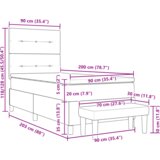  Krevet na podlozi s madracem i klupom Tamnozelena 90x200 cm Baršun | shoptok.hr