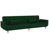 Maison Chic Raztegljiv kavč - Raztegljivi divan dvosed z blazinama temno zelen žamet, (21729430) | Shoptok.si