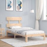 vidaXL Okvir kreveta s uzglavljem 90 x 200 cm od masivnog drva Cijene