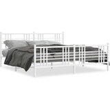 Metalni okvir kreveta uzglavlje i podnožje bijeli 183x213 cm | shoptok.hr