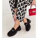 Gemre Women's black heeled suede loafers Grisel | Eponuda.ba