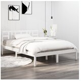  Okvir za krevet od masivnog drva bijeli 150 x 200 cm 5FT King | shoptok.hr
