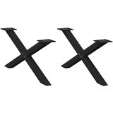 vidaXL noge kavne mize v obliki črke x 2 kosa črna 70x(30-31) cm jeklo Cene