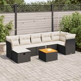 Maison Chic Seti vrtnega pohištva - Vrtna garnitura - Vrtni pohištvo set 8-delna z blazinami črn poli ratan, (21800852) | Shoptok.si