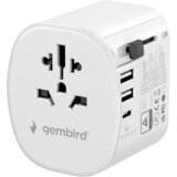Gembird TPA-EU2A1C15-01-W univerzalni adapter za napaјanje za sve zemlje USB + Type-C punjač 20W, Beli | Eponuda.com