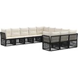 vidaXL Vrtna sedežna garnitura 11 pcs Črna poli ratan, (5000269899) | Shoptok.si
