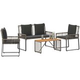  Set vanjskog namještaja 9 pcs Siva i tamno siva poliratan | Eponuda.com