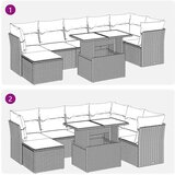 vidaXL 8-dijelni set vrtnih sofa od poliratana s jastucima crni | shoptok.hr