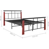Kovina Posteljni okvir kovina in trdna hrastovina 120x200 cm | Shoptok.si