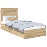 vidaXL Krevetna konstrukcija s ladicama Sonoma hrast 75 x 190 cm | shoptok.hr