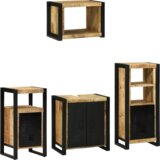  Set namještaja za kupaonicu 4 pcs Smeđa Čvrsto drvo manga | shoptok.hr