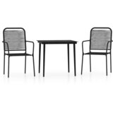  3-dijelni vrtni blagovaonski set crni | shoptok.hr