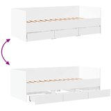  Dnevni krevet s ladicama bez madraca bijeli 90x190 cm | shoptok.hr