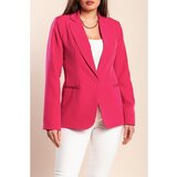 Fenzy Daljši Blazer S Klasičnim Ovratnikom, Fuksija | Shoptok.si