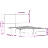 Metalni okvir kreveta bez madraca smeđi hrast 120x190 cm | shoptok.hr
