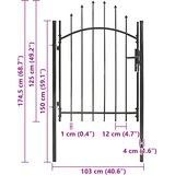  Vrtna vrata Woerden čelik 1x1,25 m crna | shoptok.hr