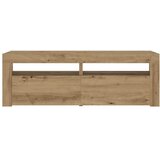  Noćni ormarići 2 kom s LED svjetlima boja hrasta 60x35x40 cm | shoptok.hr