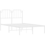  Metalni okvir za krevet s uzglavljem bijeli 120x200 cm | shoptok.hr