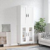 vidaXL Visoka omara bela 69,5x34x180 cm inženirski les | Shoptok.si
