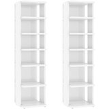 Maison Chic Omarica za obutev - Kopa za čevlje 2 kosa visok sijaj bela 27,5x27x102 cm, (21777900) | Shoptok.si