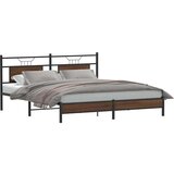  Posteljni okvir brez vzmetnice rjavi hrast 183x213 cm inž. les, (21829615) | Shoptok.si