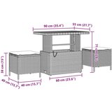  8-dijelna vrtna garnitura s jastučićima Siva Poli Ratan Akacija Vrtna garnitura - 3-dijelni vrtni blagovaonski set s jastučićim | shoptok.hr