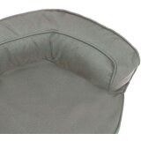 vidaXL Ergonomska pasja postelja 60x42 cm videz platna siva | Shoptok.si
