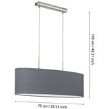 Eglo 55276 - visilica na sajli pasteri 2xE27/60W/230V siva | Eponuda.com